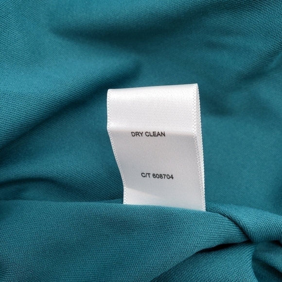 Taylor Sleeveless V-Neck Solid A-line Ruffle Skirt Satin CDC Dress - Picture 9 of 9